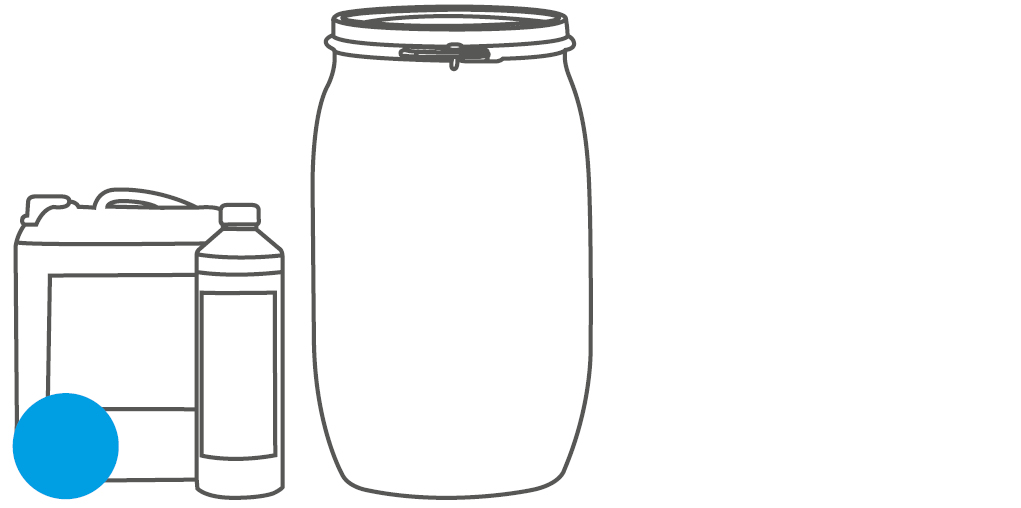 Packaging bottle, canister and barrel