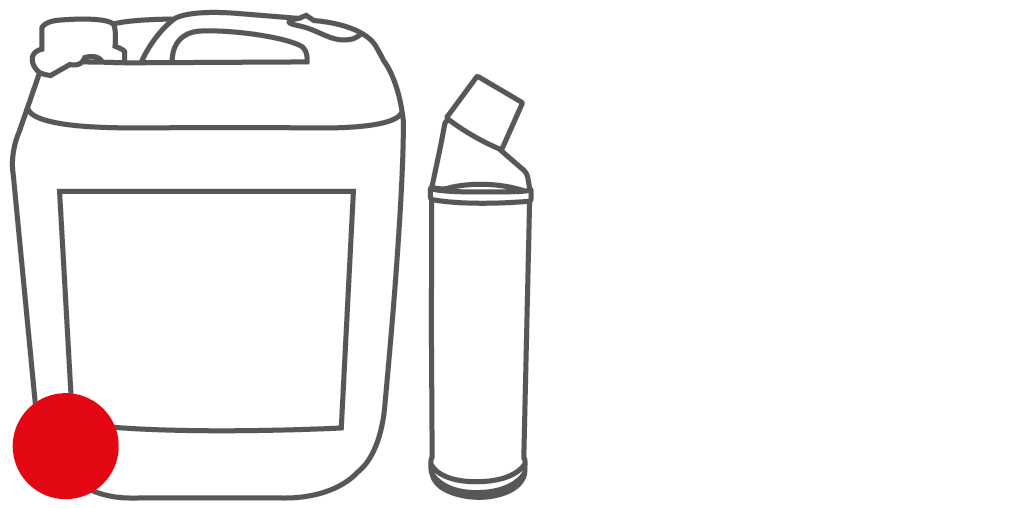 Packaging angle-neck bottle and canister